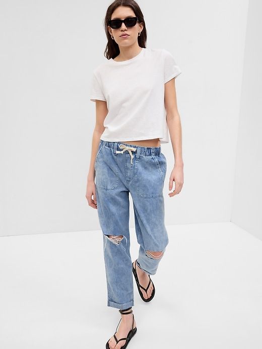 Mid Rise Easy Pull-On Jeans sold by GAP