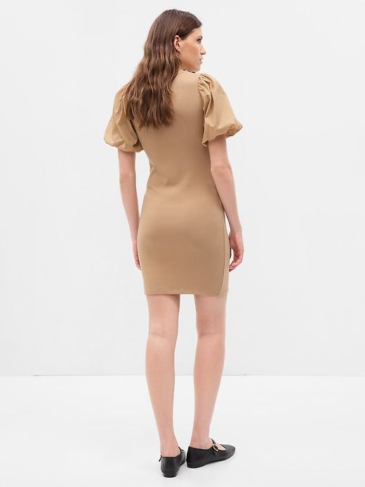 Puff Sleeve Mixed Media Mini Dress sold by GAP product image thumbnail 2
