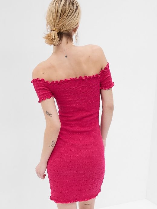 Off-Shoulder Smocked Mini Dress sold by GAP product image thumbnail 2