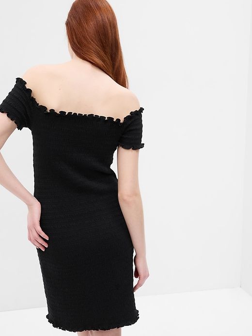 Off-Shoulder Smocked Mini Dress sold by GAP product image thumbnail 4