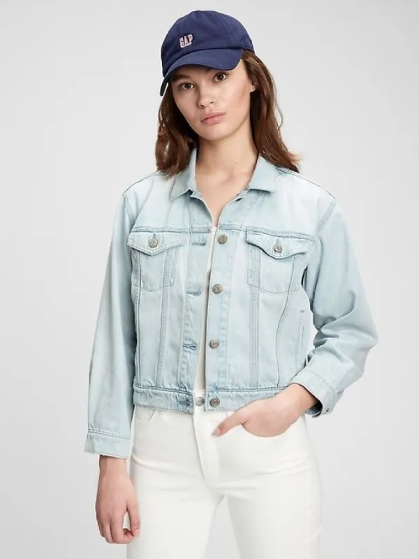 Cropped Icon Denim Jacket With Washwell™ sold by GAP