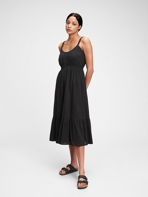 Scoopneck Fit & Flare Midi Dress sold by GAP