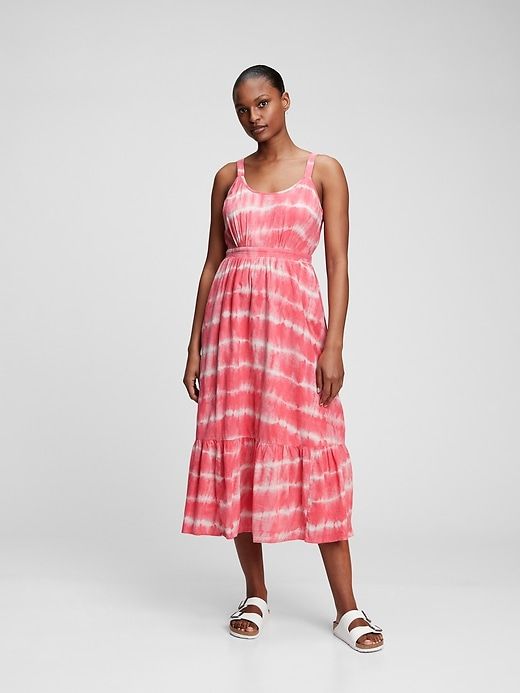 Scoopneck Fit & Flare Midi Dress sold by GAP