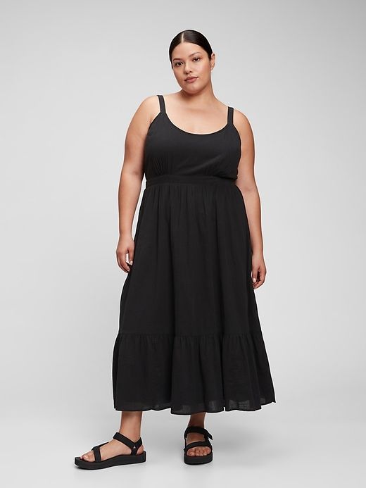 Scoopneck Fit & Flare Midi Dress sold by GAP product image thumbnail 4