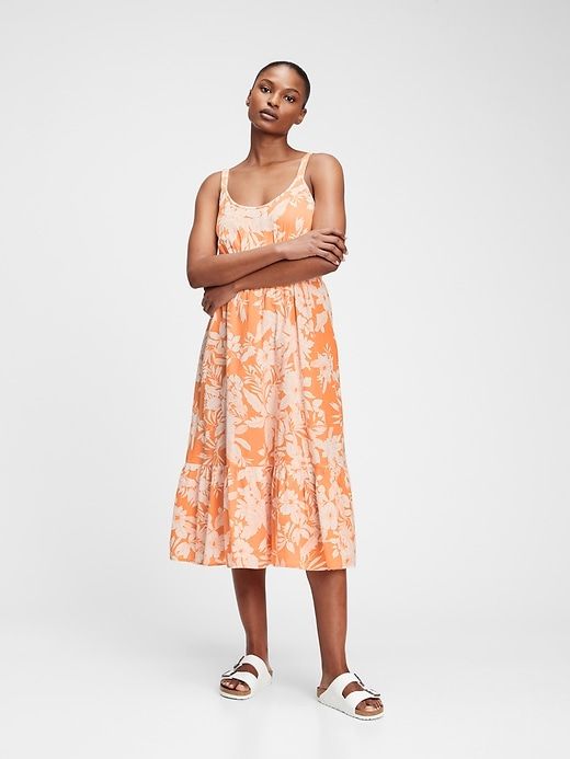Scoopneck Fit & Flare Midi Dress sold by GAP
