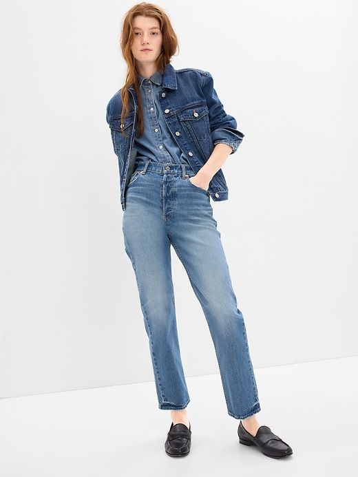 High Rise Cheeky Straight Jeans sold by GAP