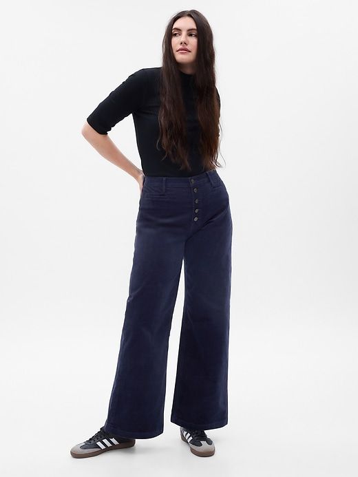 High Rise Corduroy Stride Wide-Leg Pants sold by GAP product image thumbnail 4