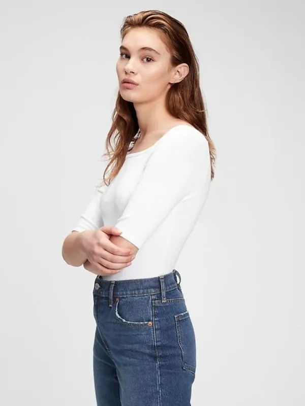 Modern Squareneck Elbow Sleeve T-Shirt sold by GAP