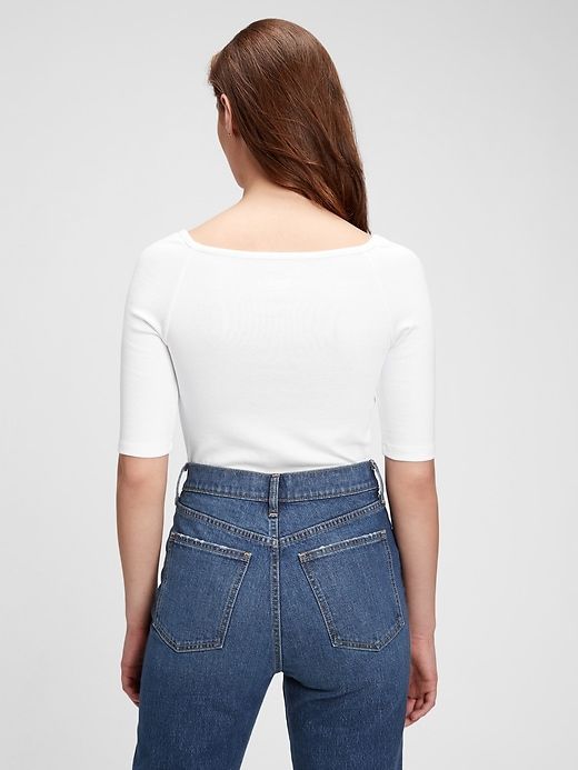 Modern Squareneck Elbow Sleeve T-Shirt sold by GAP product image thumbnail 2