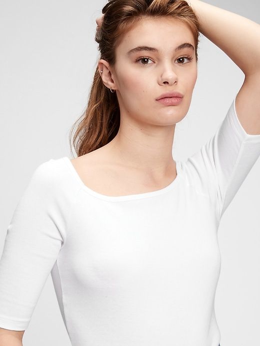 Modern Squareneck Elbow Sleeve T-Shirt sold by GAP product image thumbnail 4