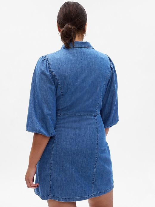 Organic Cotton Puff Sleeve Denim Mini Dress sold by GAP product image thumbnail 5