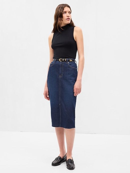 Denim Pencil Midi Skirt sold by GAP