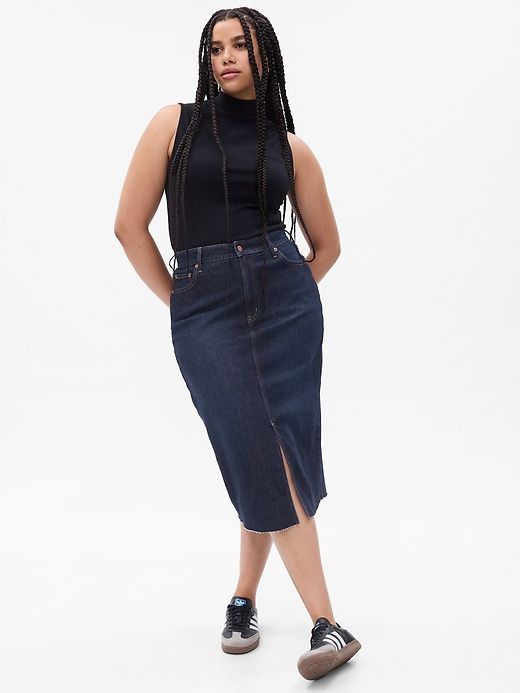 Denim Pencil Midi Skirt sold by GAP product image thumbnail 4