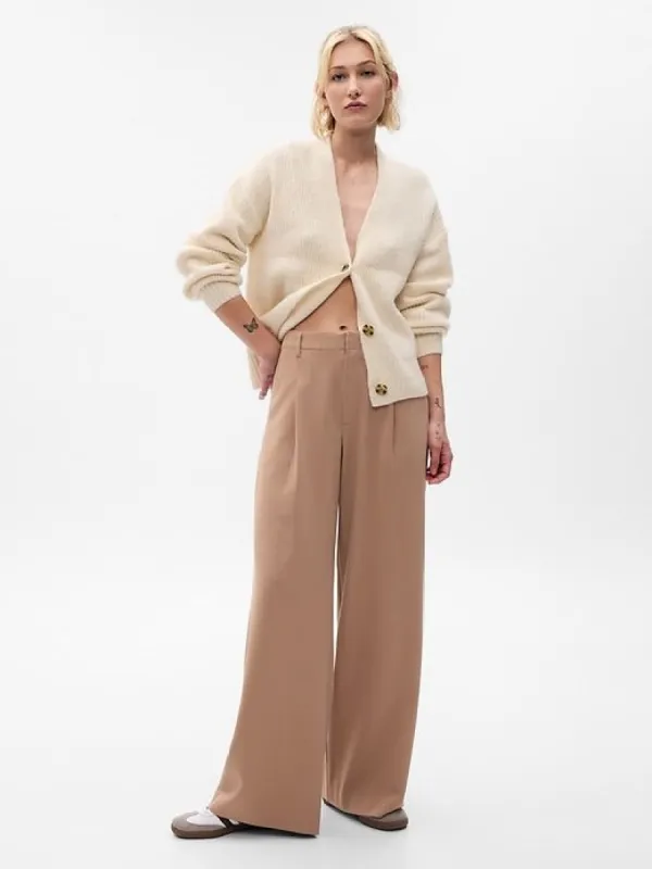High Rise Pleated Wide-Leg Trousers sold by GAP