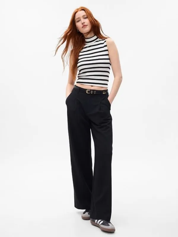 High Rise Pleated Wide-Leg Trousers sold by GAP