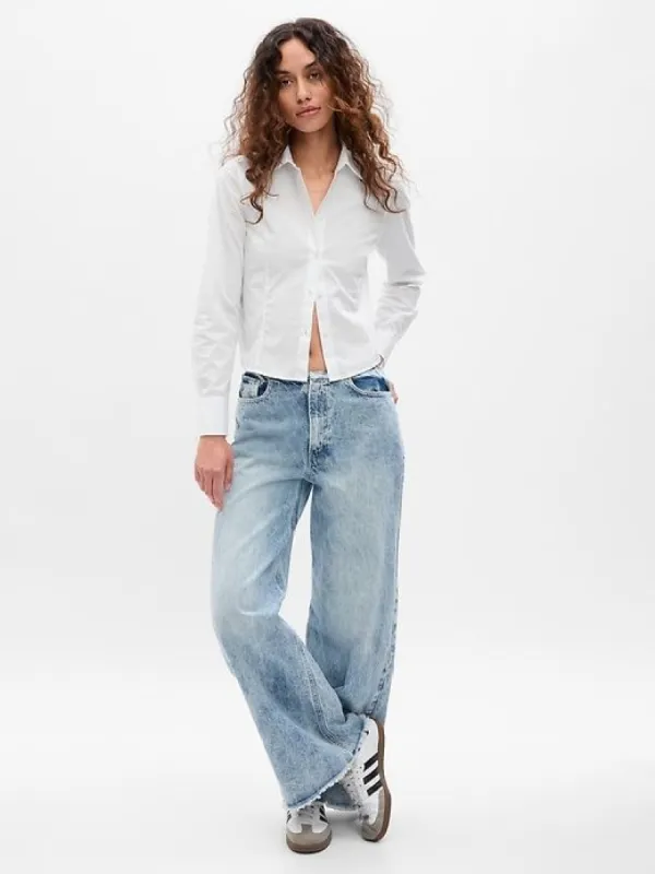 Organic Cotton Fitted Cropped Shirt sold by GAP