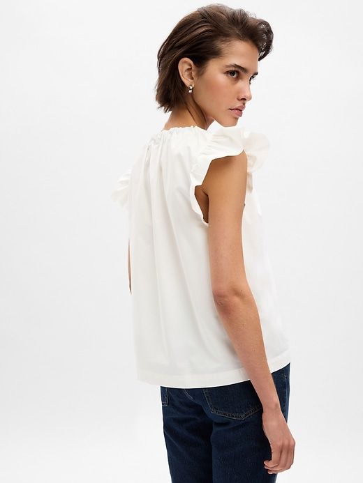 Flutter Sleeve Tie-Neck Shirt sold by GAP product image thumbnail 2