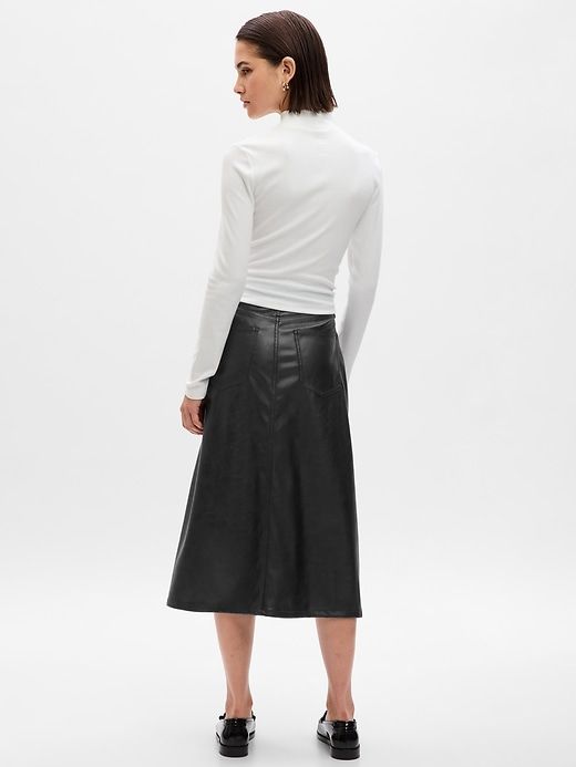 Vegan Leather Midi Skirt sold by GAP product image thumbnail 2