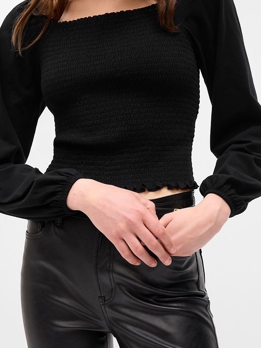 Smocked Cropped Top sold by GAP product image thumbnail 5