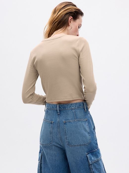 Cropped Rib T-Shirt sold by GAP product image thumbnail 3