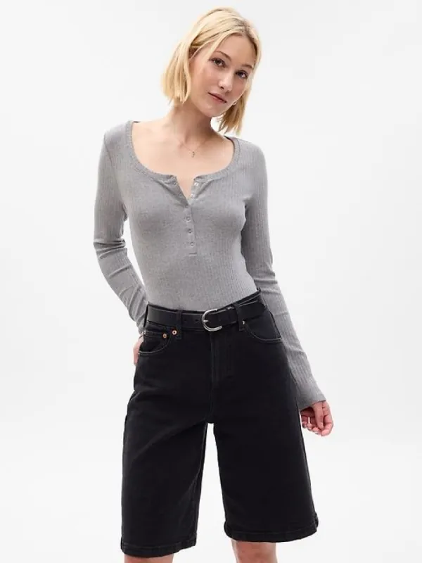 Modern Rib Henley Bodysuit sold by GAP