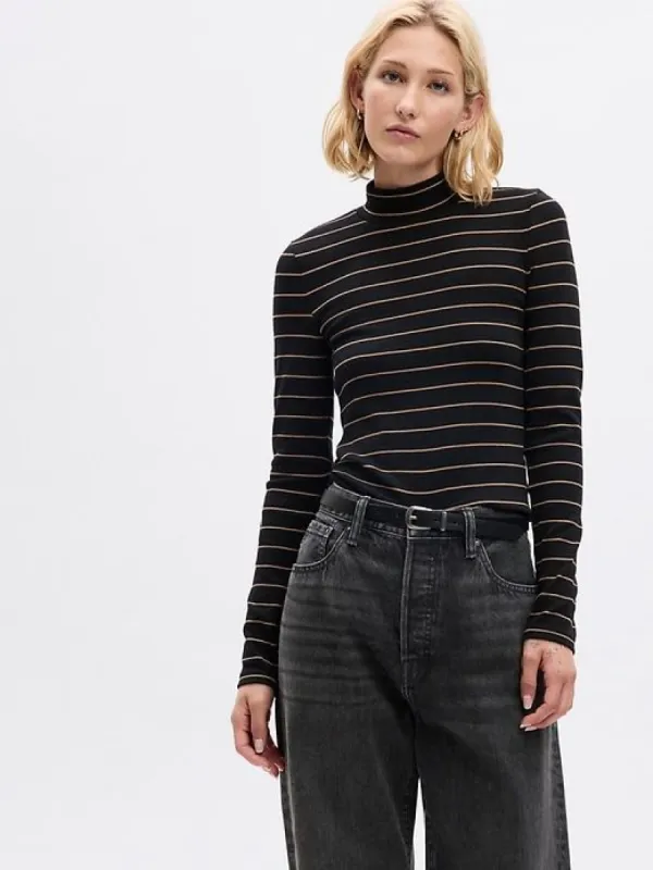 Modern Mockneck Cropped T-Shirt sold by GAP