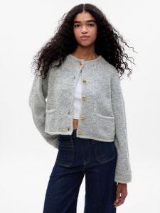 Boucle Cropped Sweater Jacket sold by GAP