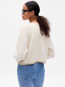 Boucle Cropped Sweater Jacket sold by GAP