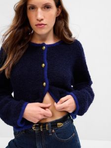 Boucle Cropped Sweater Jacket sold by GAP