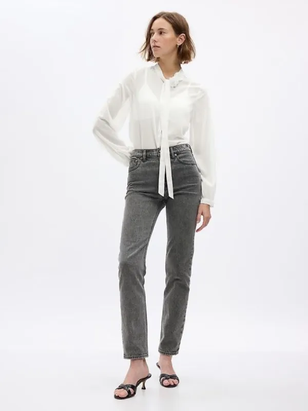 Sheer Tie-Neck Shirt sold by GAP
