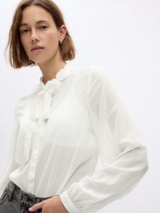 Sheer Tie-Neck Shirt sold by GAP