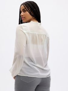 Sheer Tie-Neck Shirt sold by GAP