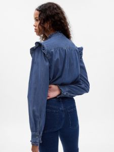 Ruffle Denim Shirt sold by GAP