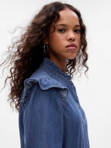 Ruffle Denim Shirt sold by GAP