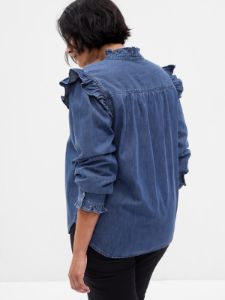 Ruffle Denim Shirt sold by GAP