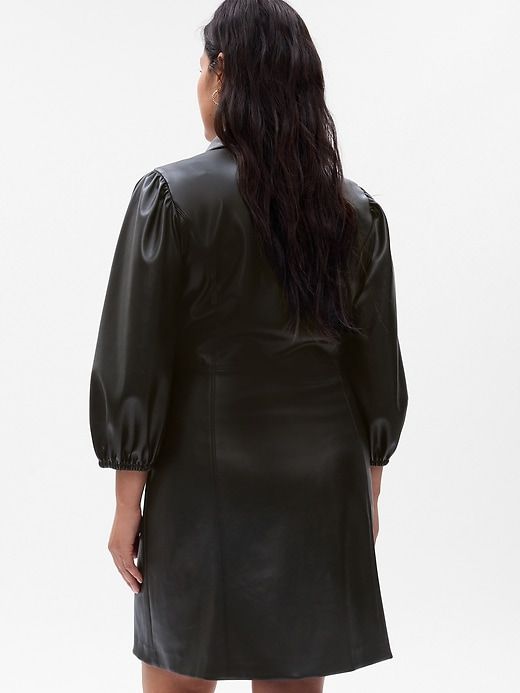 Puff Sleeve Vegan Leather Mini Dress sold by GAP product image thumbnail 5