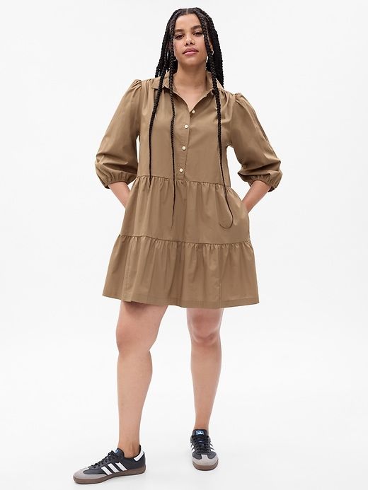 Tiered Mini Shirtdress sold by GAP product image thumbnail 4