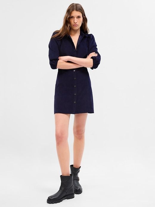 Puff Sleeve Corduroy Mini Dress sold by GAP