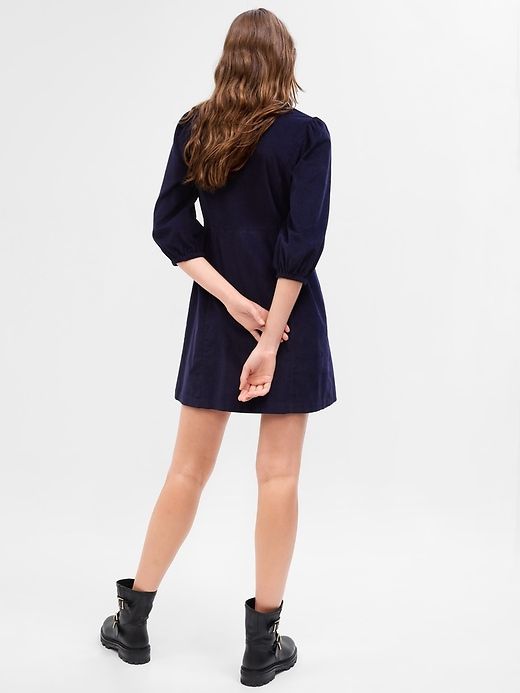 Puff Sleeve Corduroy Mini Dress sold by GAP product image thumbnail 2