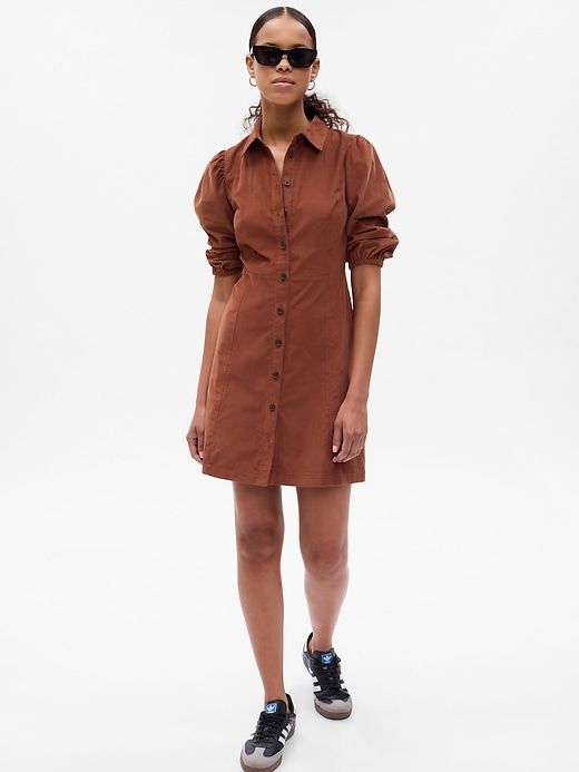 Puff Sleeve Corduroy Mini Dress sold by GAP