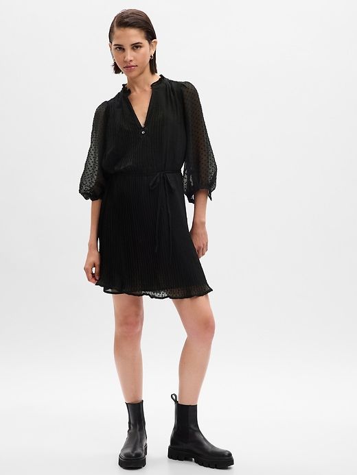 Swiss Dot Pleated Mini Dress sold by GAP