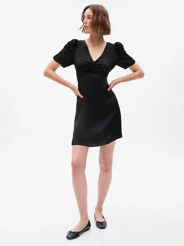 Puff Sleeve Ruched Mini Dress sold by GAP