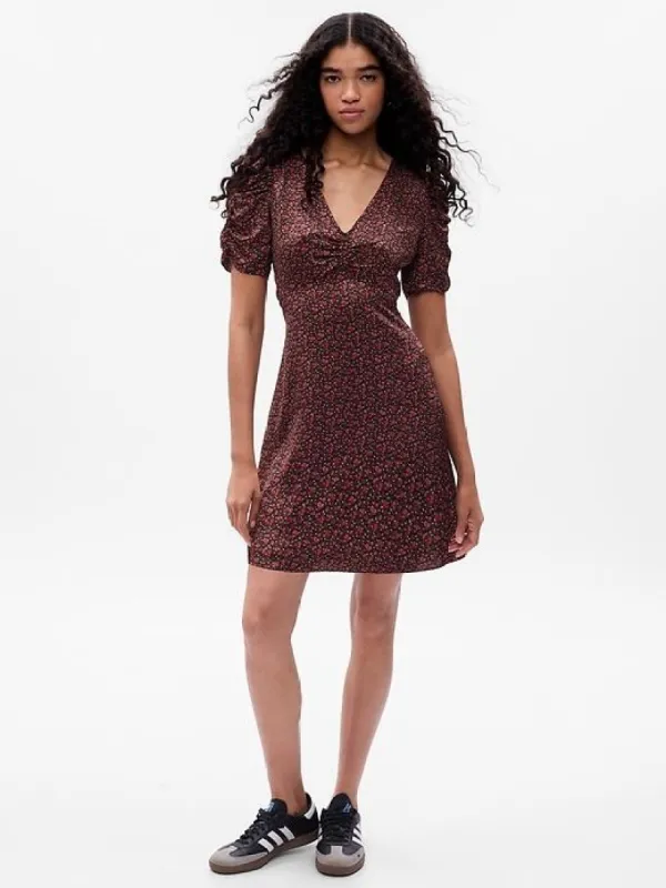 Puff Sleeve Ruched Mini Dress sold by GAP