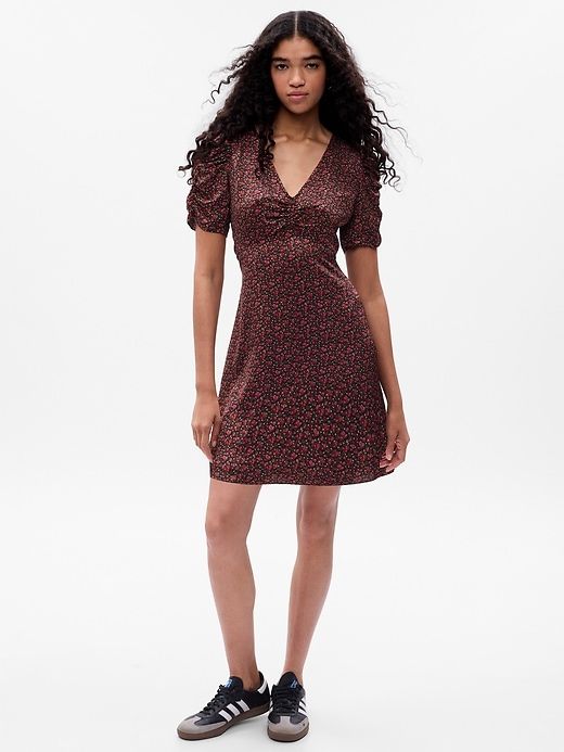 Puff Sleeve Ruched Mini Dress sold by GAP