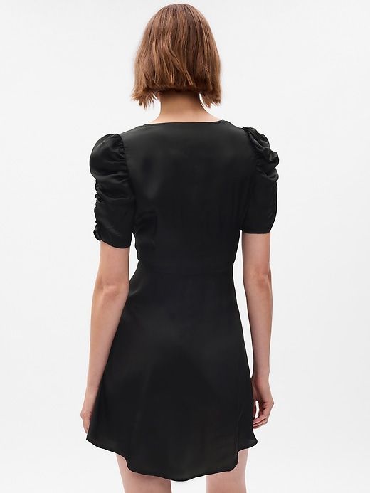 Puff Sleeve Ruched Mini Dress sold by GAP product image thumbnail 3