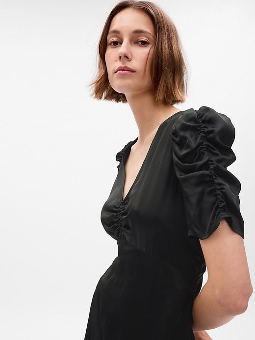 Puff Sleeve Ruched Mini Dress sold by GAP product image thumbnail 4