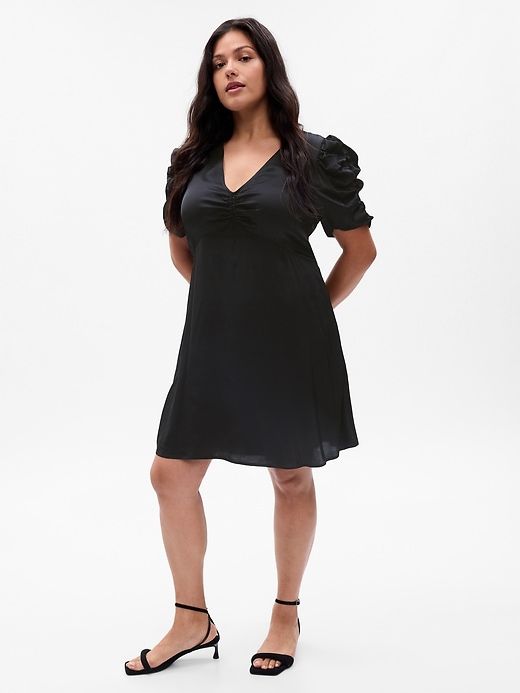 Puff Sleeve Ruched Mini Dress sold by GAP product image thumbnail 5