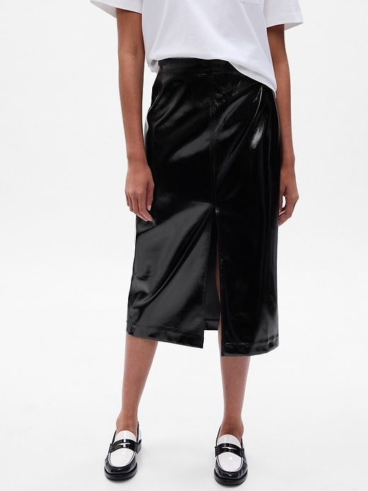 Vegan Leather Midi Skirt sold by GAP product image thumbnail 5