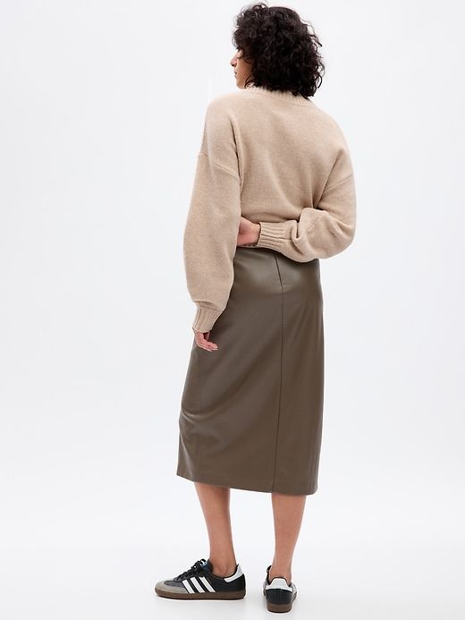 Vegan Leather Midi Skirt sold by GAP product image thumbnail 2