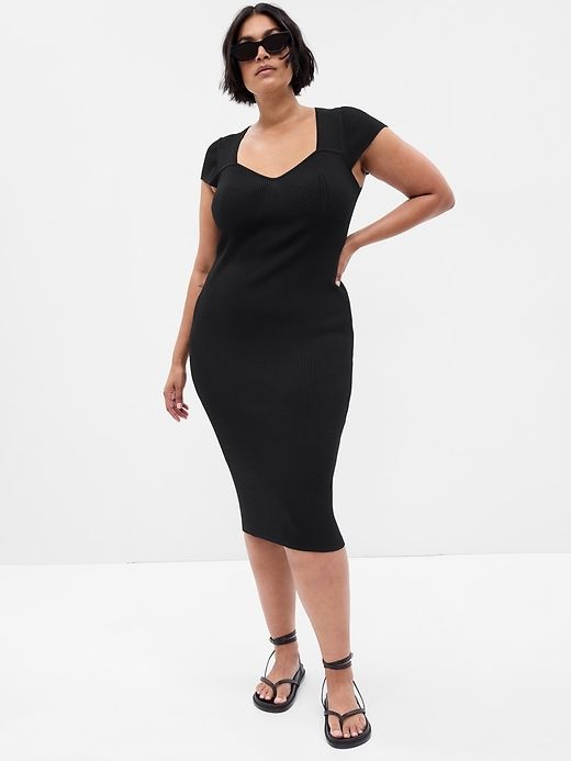 Sweetheart Rib Midi Dress sold by GAP product image thumbnail 5